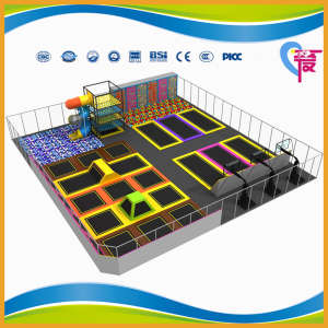 CE Approved Professional Trampoline Park with Climb Wall (A-15253)